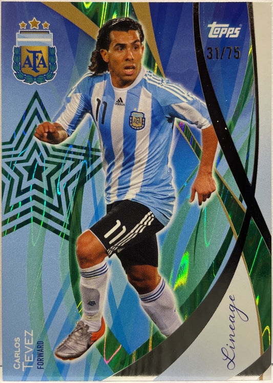 Carlos Tevez 31/75 Green Topps Lineage Argentina 2024