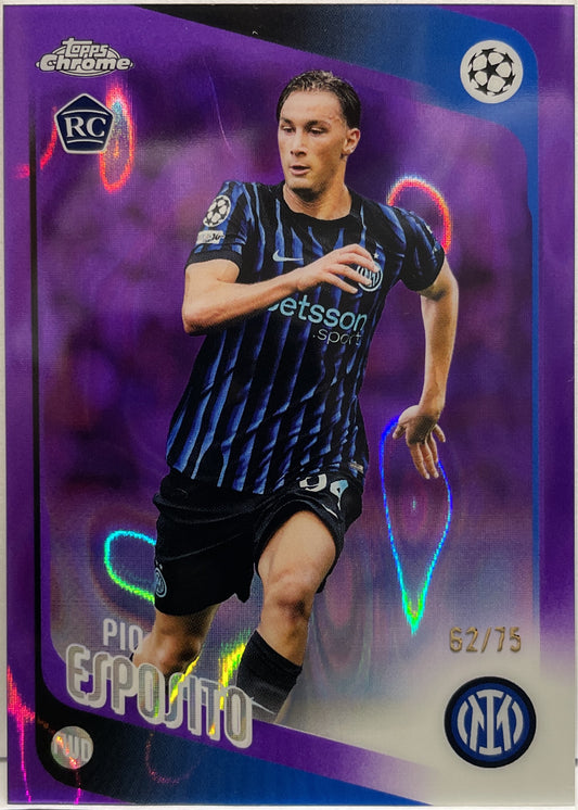 Pio Esposito 62/75 Rookie Purple Lava Topps Chrome UCC 2025/26