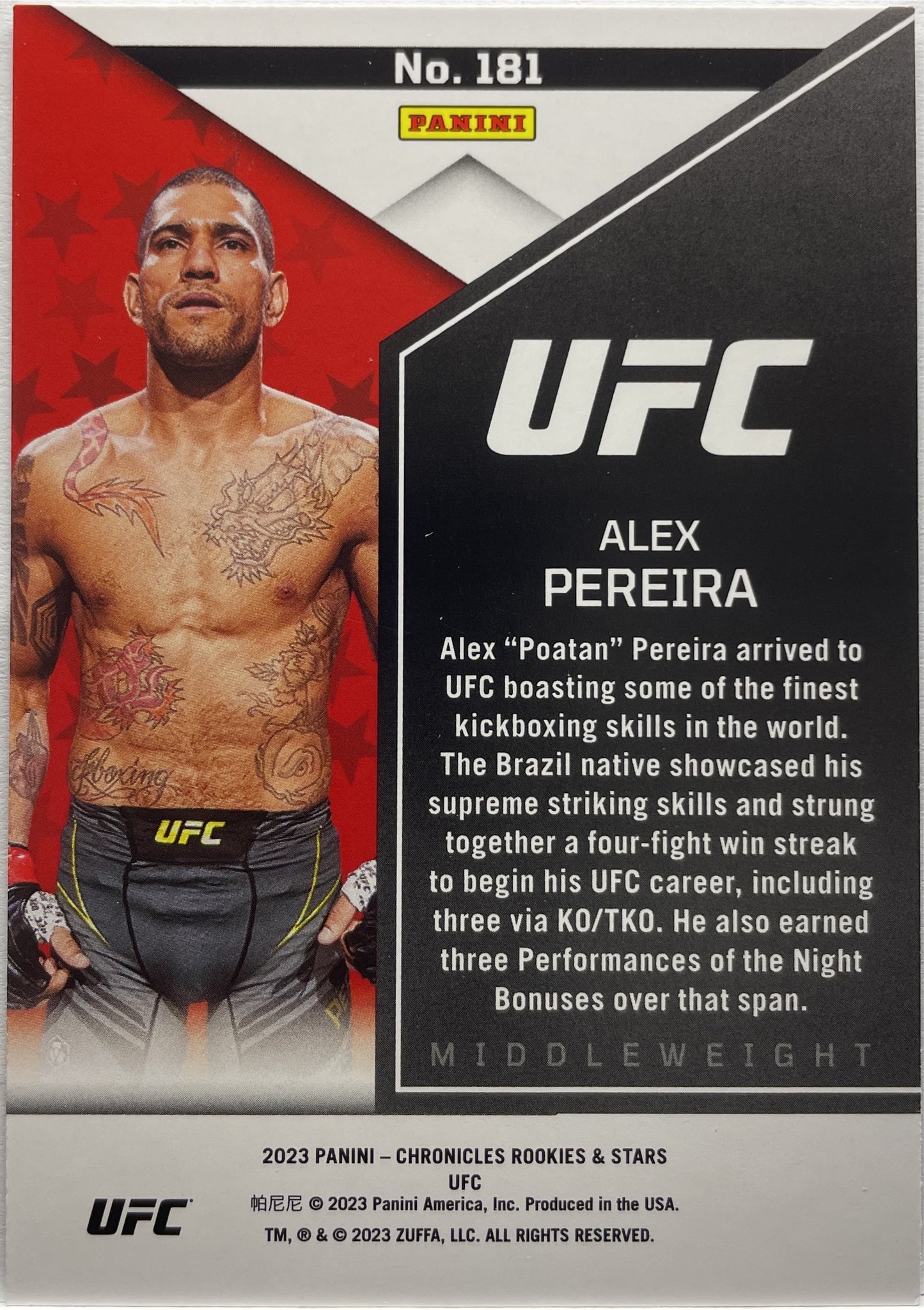 Mancolista-Rookie E Stars-Panini Chronicles UFC 2023