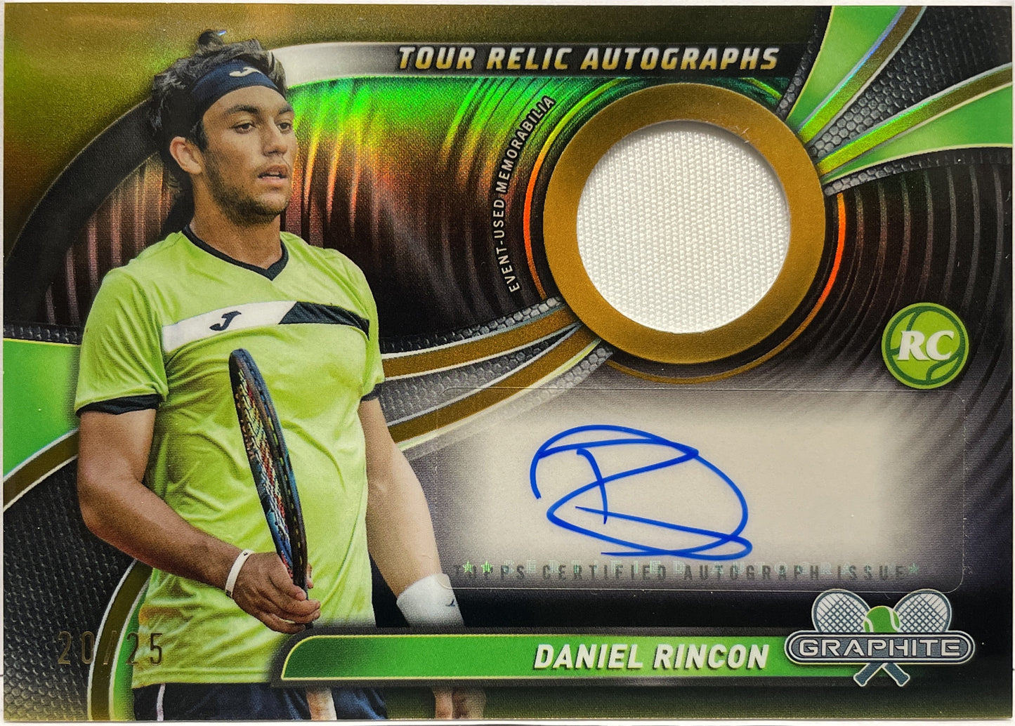 Daniel Rincon 20/25 Rookie Patch Autograph Topps Tennis Graphite 2024