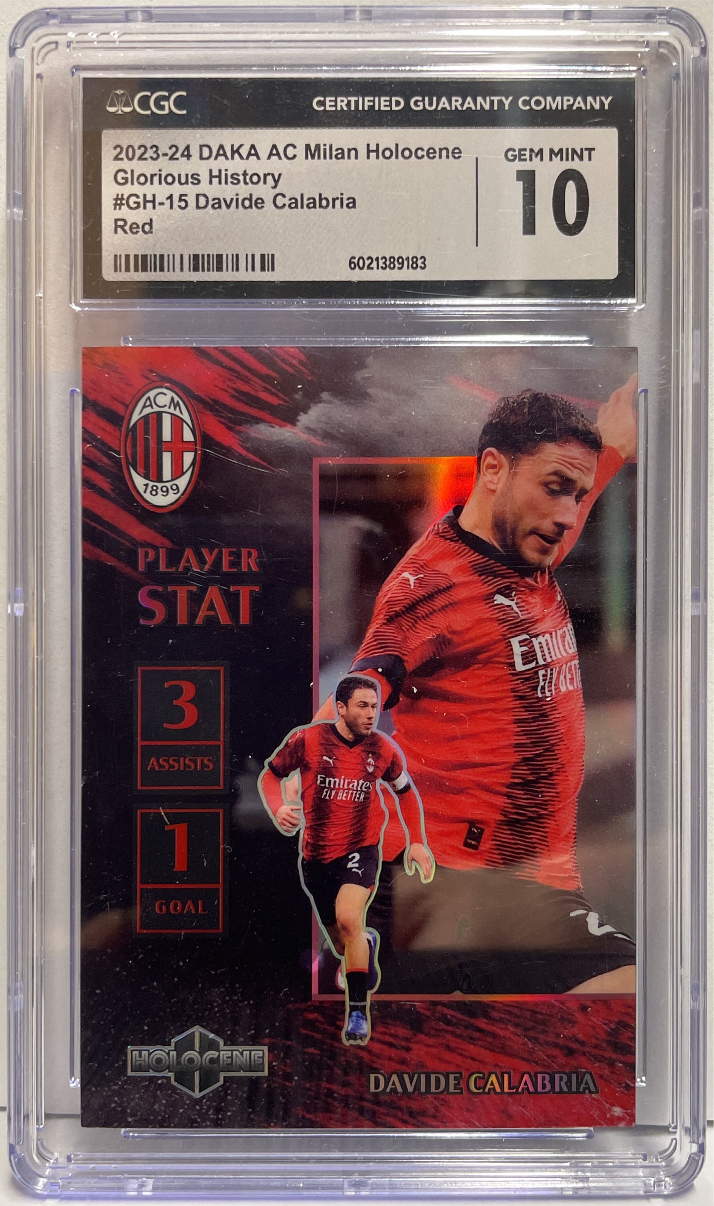 Davide Calabria 2/5 Glorious History Red Daka Milan One & Two 2023/24 CGC 10