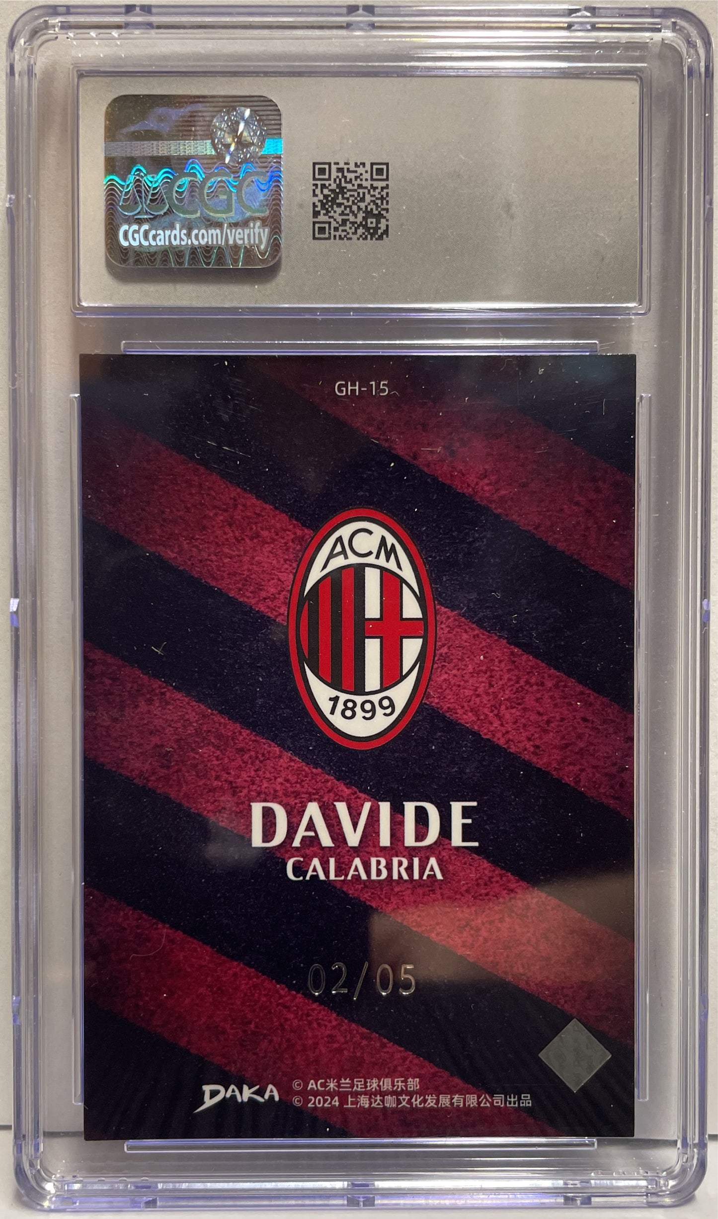Davide Calabria 2/5 Glorious History Red Daka Milan One & Two 2023/24 CGC 10