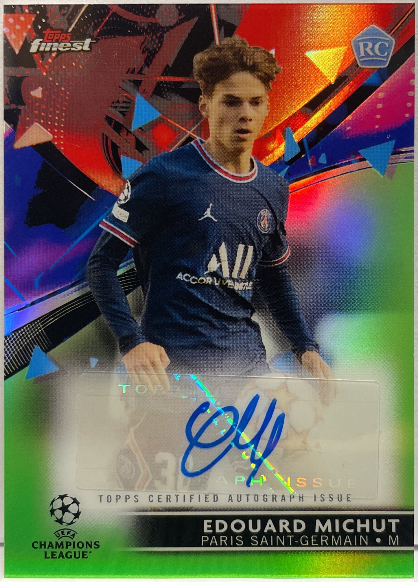 Edouard Michut 50/99 Rookie Autograph Green Topps Finest Bundesliga 2021/22