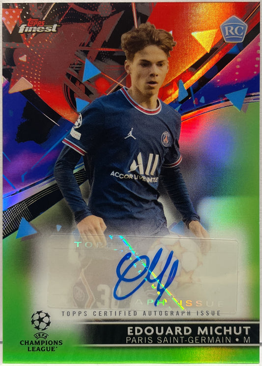 Edouard Michut 50/99 Rookie Autograph Green Topps Finest Bundesliga 2021/22