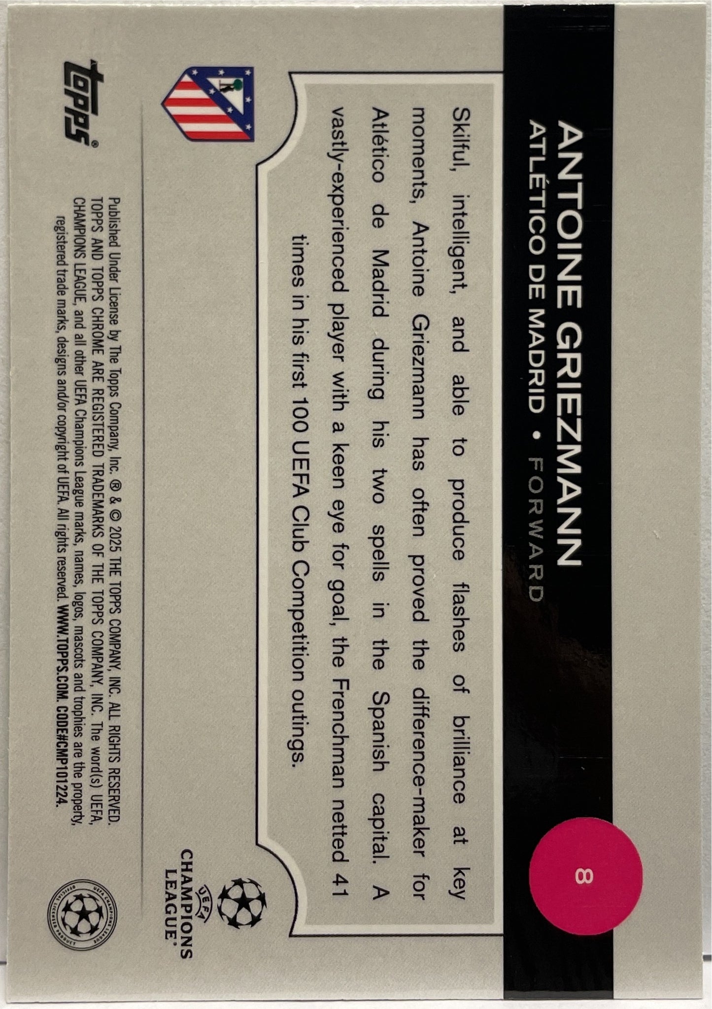 Antoine Griezmann 20/125 Green RayWave Topps Chrome UCC 2024/25