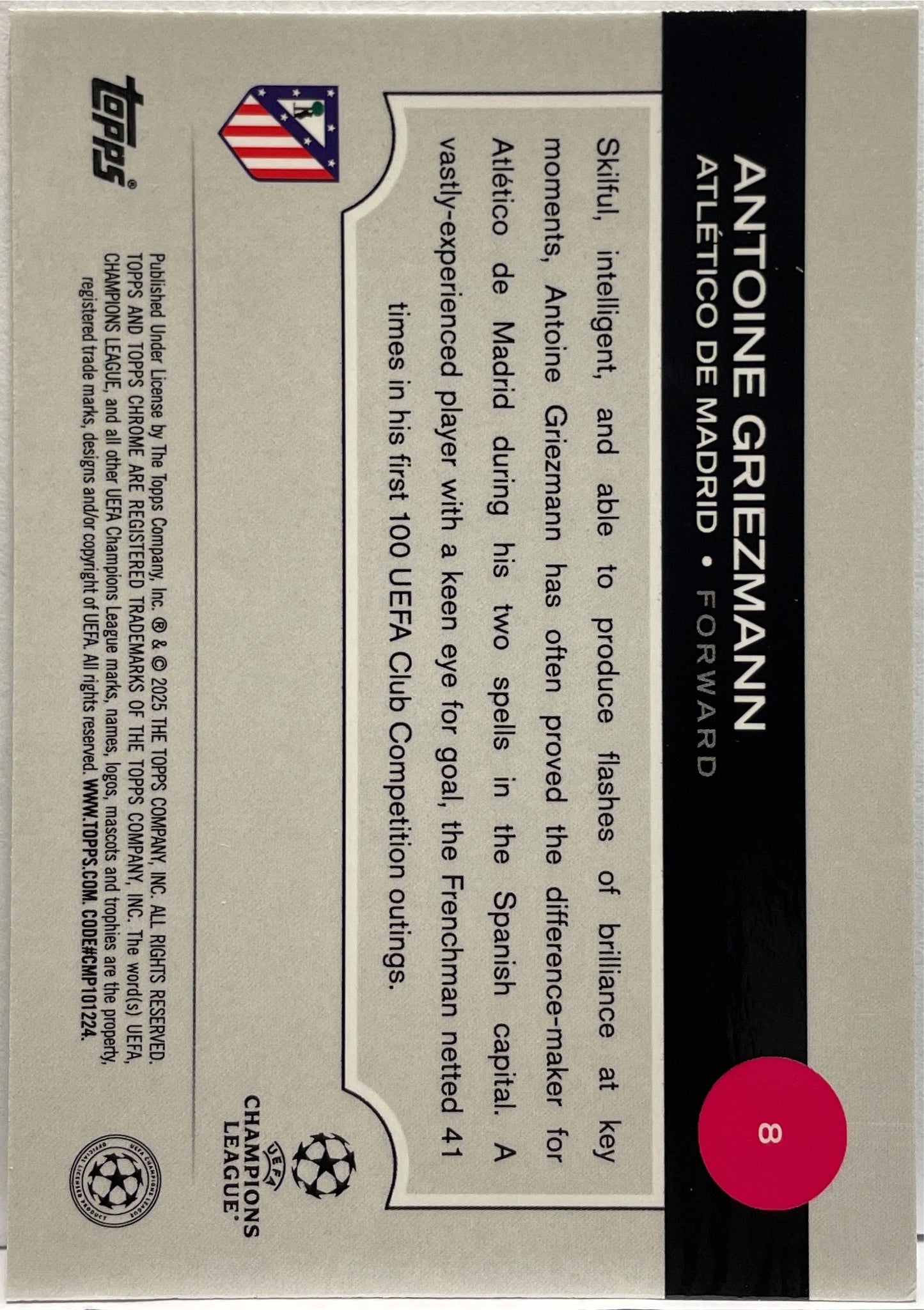 Antoine Griezmann 166/199 Aqua Lava Topps Chrome UCC 2024/25