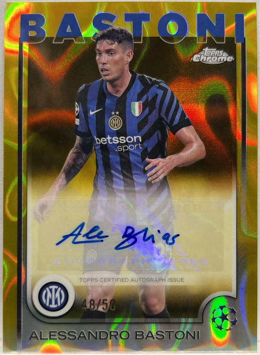 Alessandro Bastoni 48/50 Autograph Gold Lava Topps Chrome UCC 2024/25