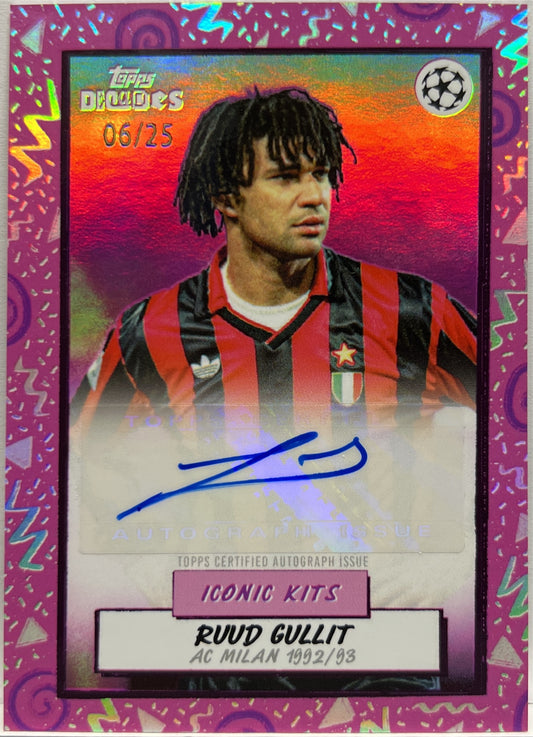 Ruud Gullit 6/25 Autograph Iconic Kits Topps Decade UCC 2024/25