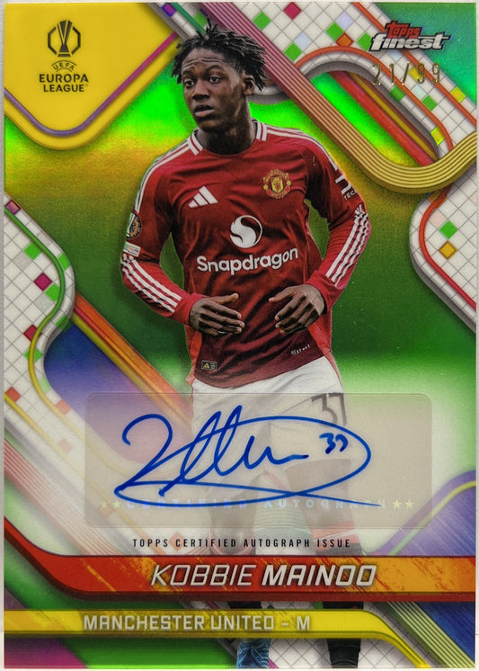 Kobbie Mainoo 21/99 Autograph Neon Green Topps Finest UCC 2024/25