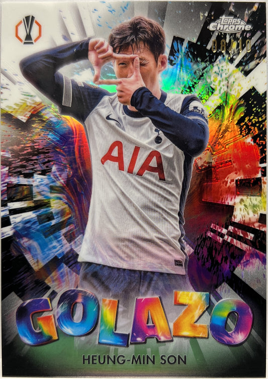 Heung Min Son 8/10 Golazo Black Topps Chrome UCC 2024/25