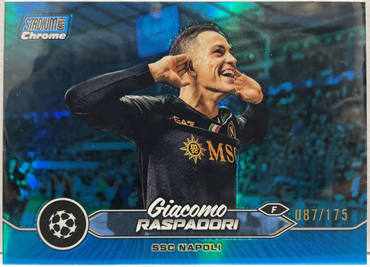 Giacomo Raspadori 87/175 Blue Topps Stadium Chrome 2023/24