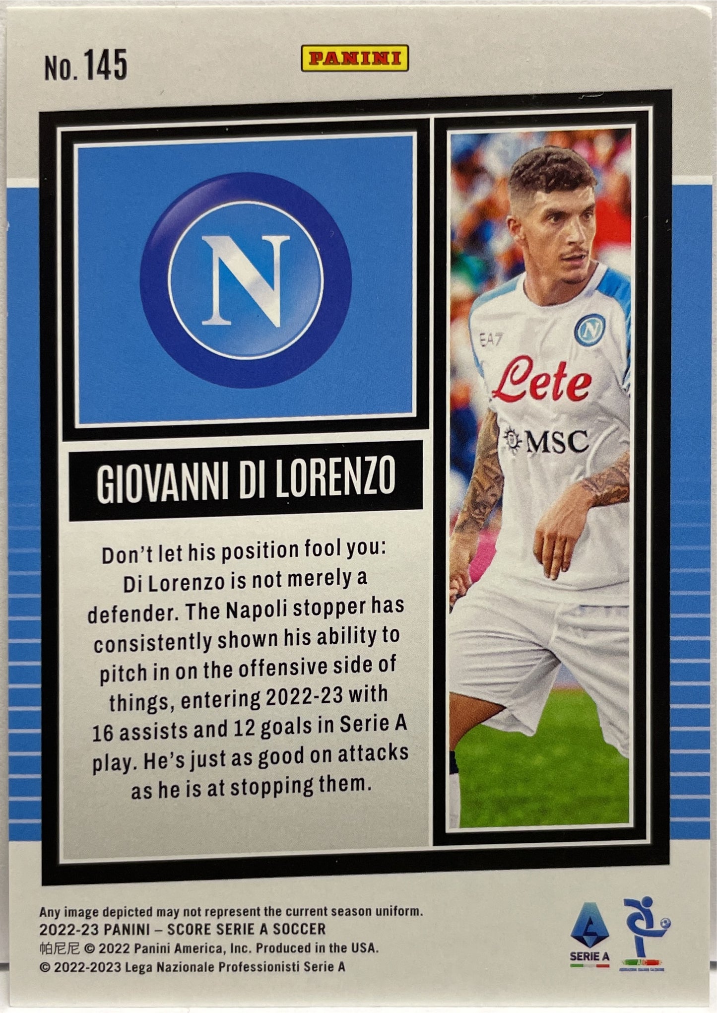 Giovanni Di Lorenzo 5/65 Red Swirl Panini Score Serie A 2022/23