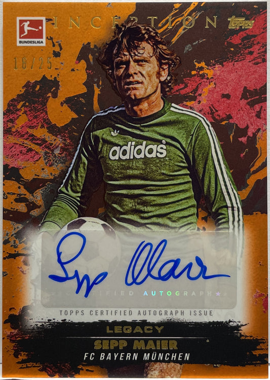 Sepp Maier 16/25 Autograph Legacy Orange Topps Inception Bundesliga 2024/25