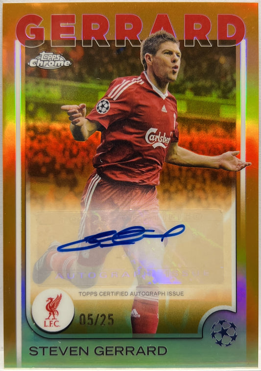 Steven Gerrard 5/25 Autograph Orange Topps Chrome UCC 2024/25