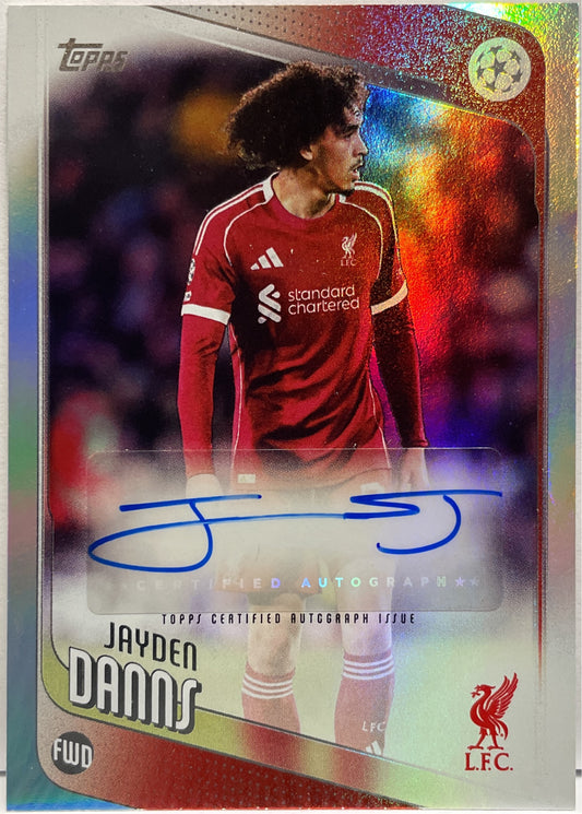 Jayden Danns Autograph Topps UCC 2025/26