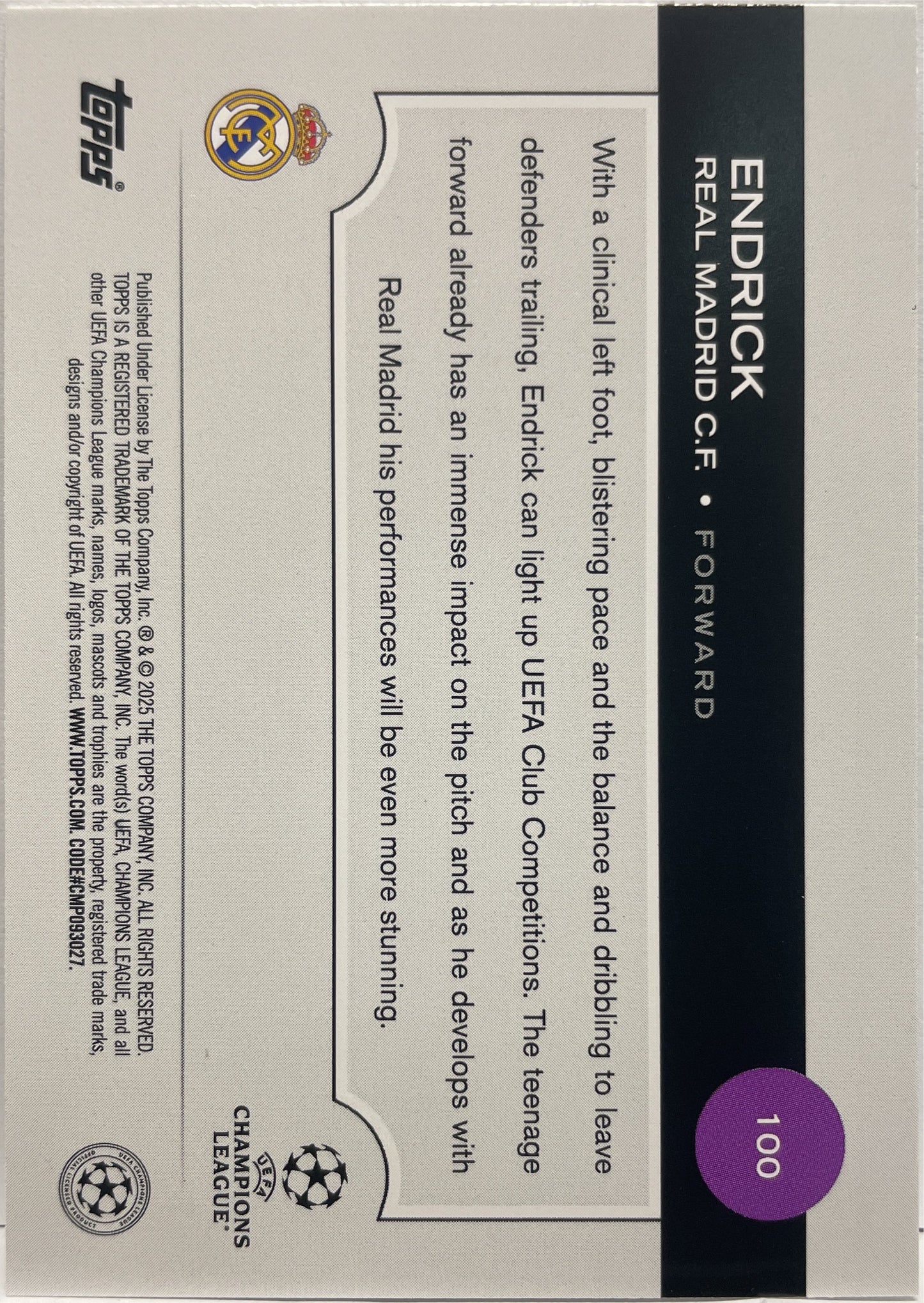 Endrick Rookie Topps UCC 2024/25