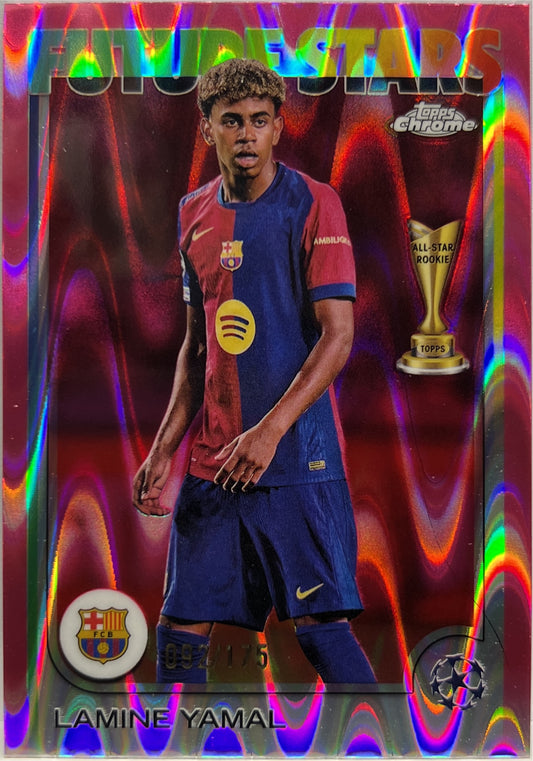 Lamine Yamal 92/175 Future Stars Neon Pink RayWave Topps Chrome UCC 2024/25