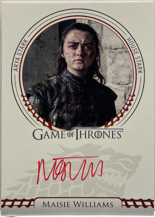 Maisie Williams As Arya Stark Autograph On Card Game Of Thrones
