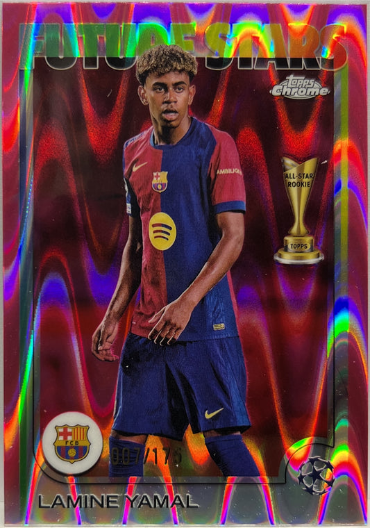 Lamine Yamal 7/175 Future Stars Neon Pink RayWave Topps Chrome UCC 2024/25