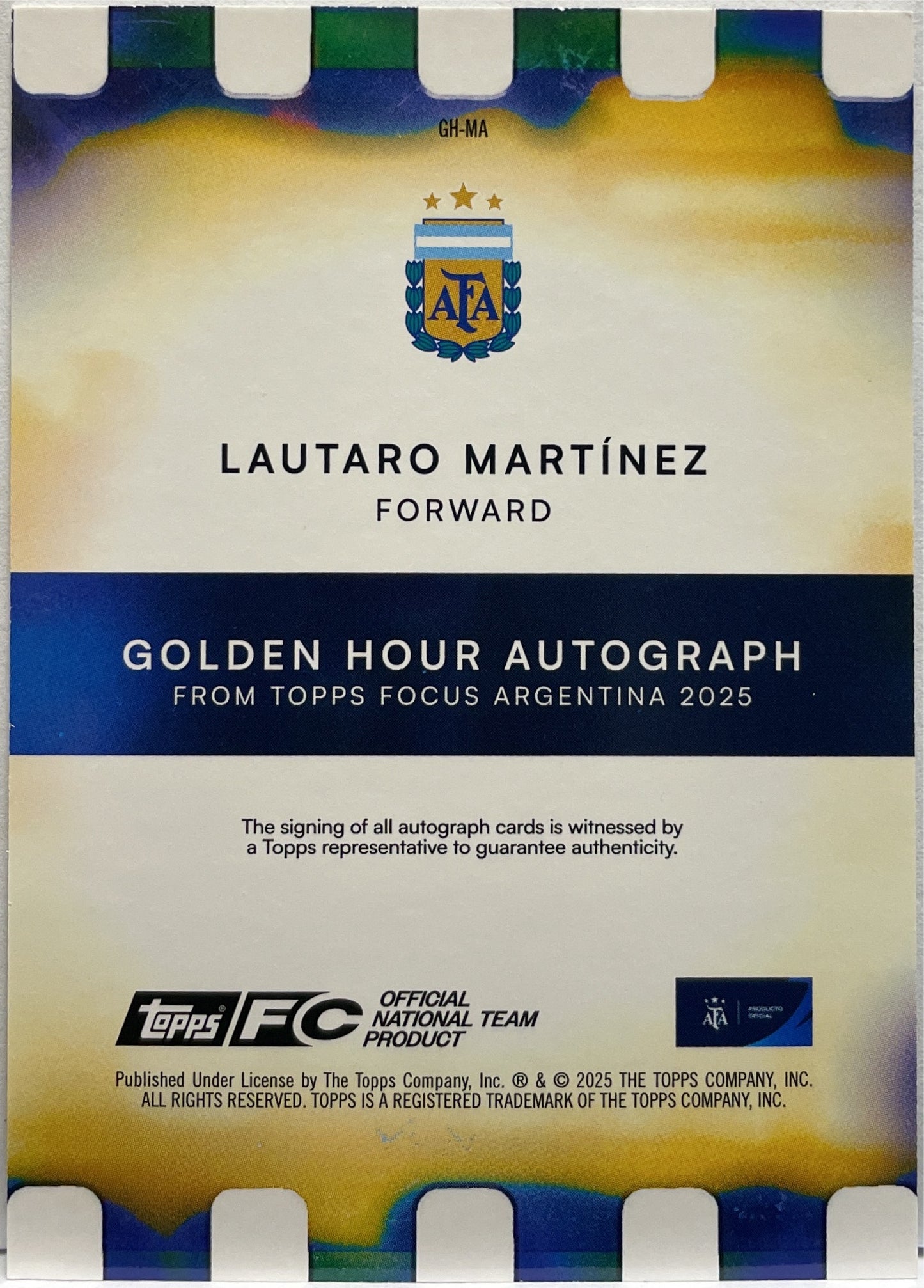 Lautaro Martinez Autograph Topps Focus Argentina 2025