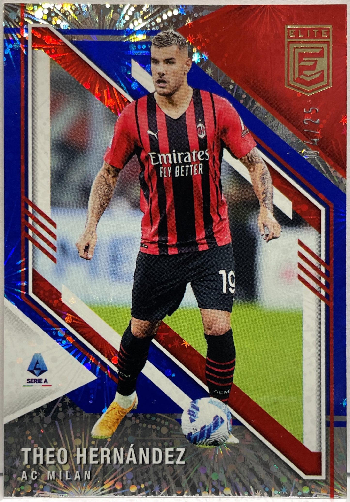 Theo Hernandez 4/25 Blue Fireworks Panini Donruss Elite Serie A 2021/22