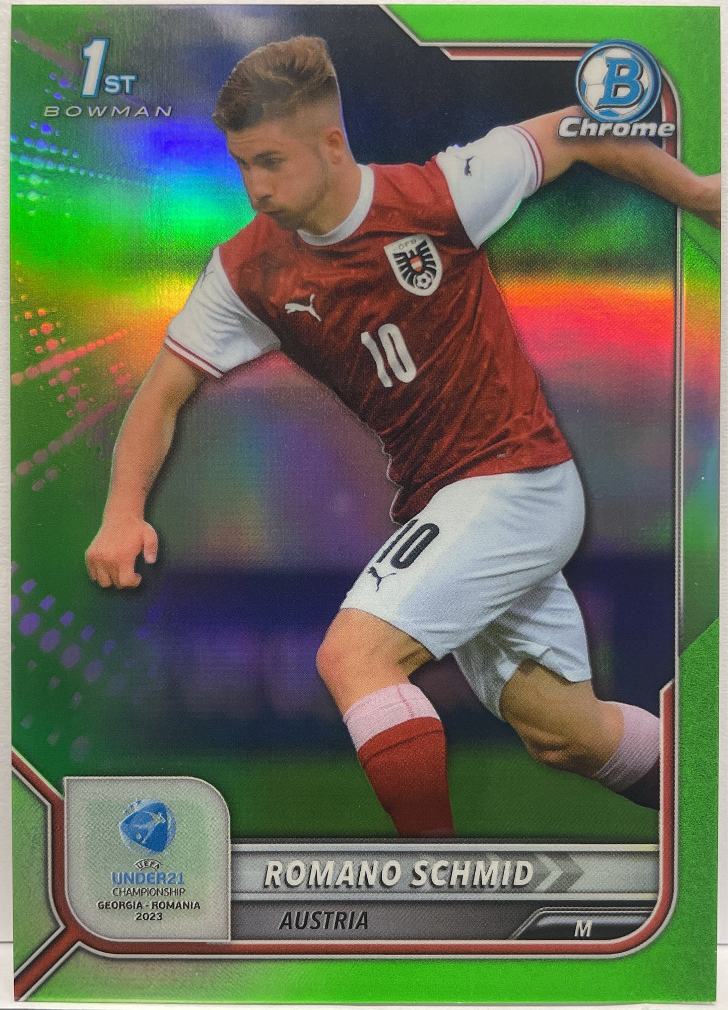 Romano Schmid 29/199 1ST Bowman Green Topps Uefa U21 2023