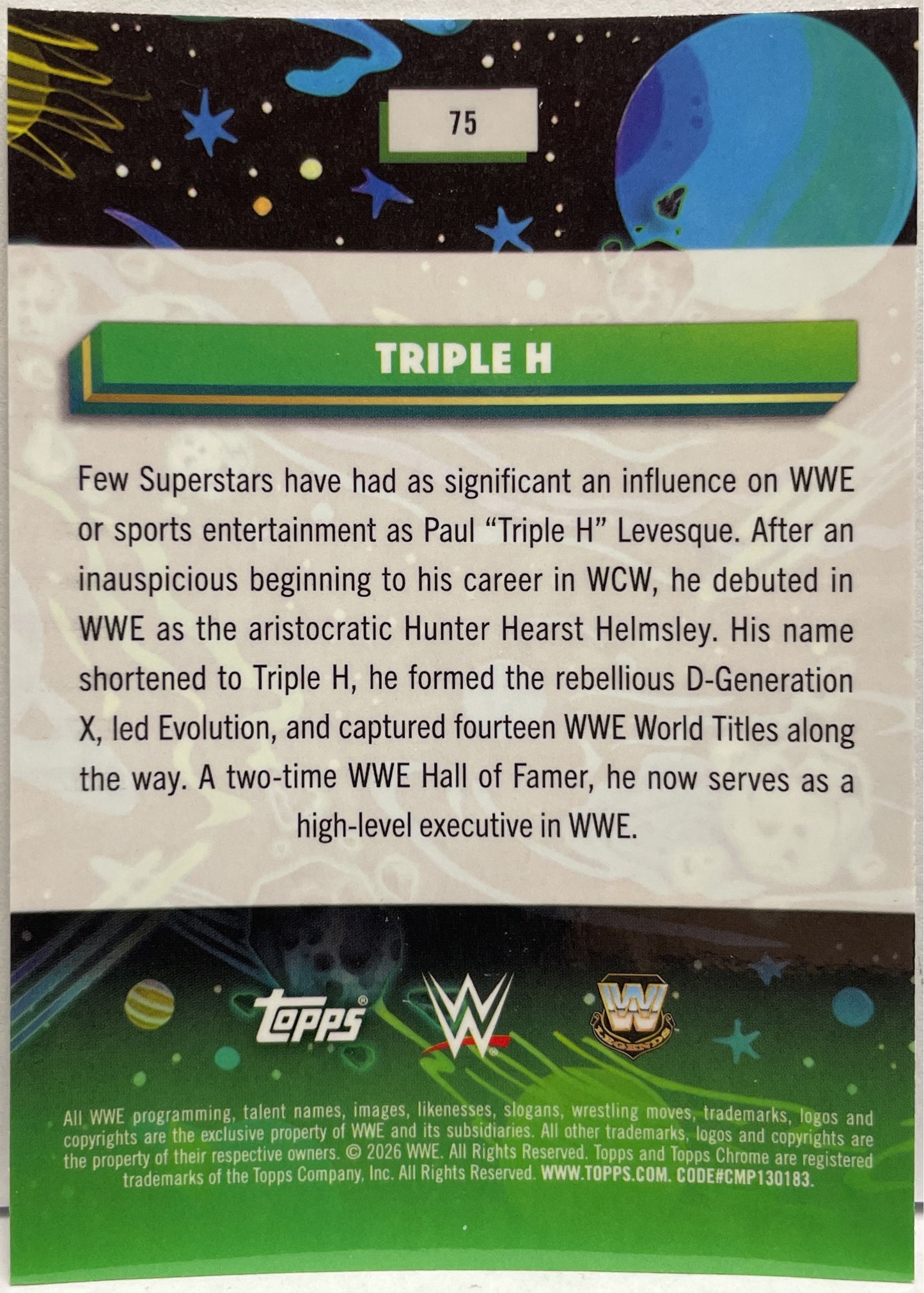 Mancolista-Set Base-Topps Chrome Cosmic WWE 2026 Parte 1 (1-100)