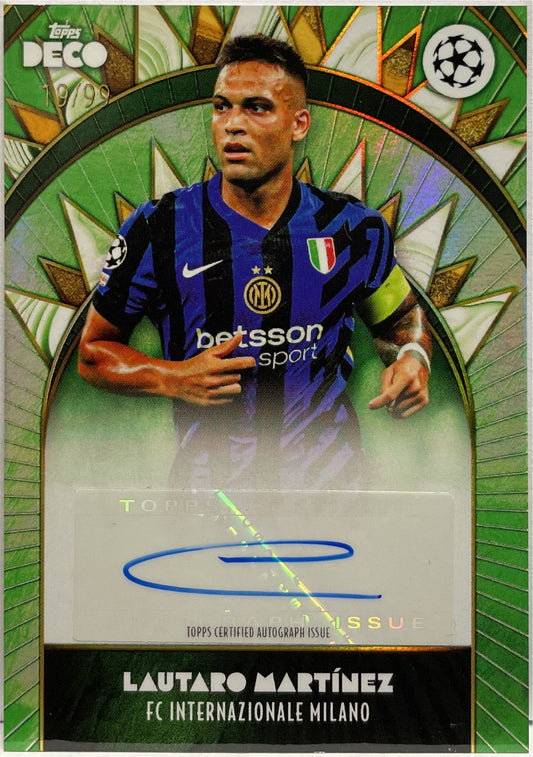 Lautaro Martinez 19/99 Autograph Green Topps Deco 2024/25
