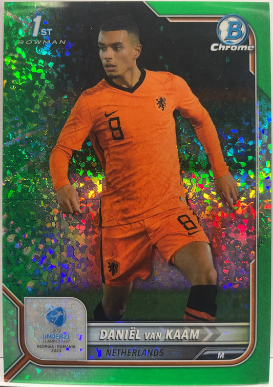 Daniel Van Kaam 76/99 1ST Bowman Green Diamond Topps Uefa U21 2023