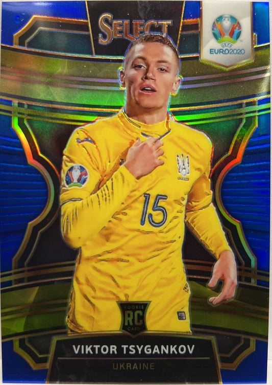 Viktor Tsygankov 70/225 Rookie Terrace Blue Prizm Select Uefa Euro 2020
