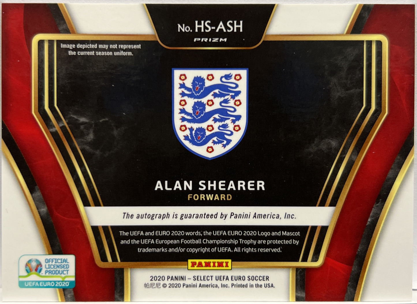 Alan Shearer Autograph Historical Significance Select Uefa Euro 2020