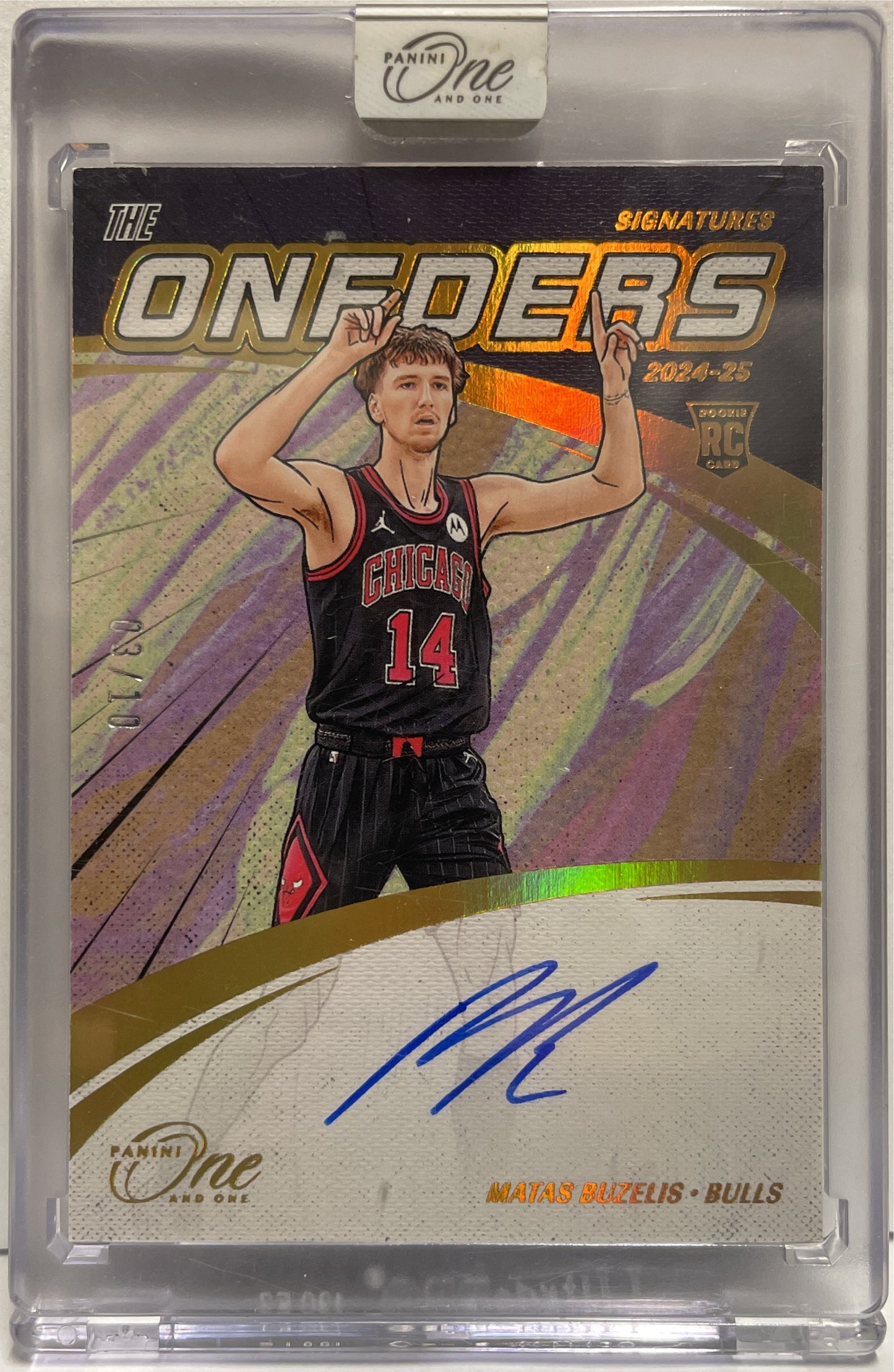 Matas Buzelis 3/10 Rookie Autograph On Card Panini One And One NBA Basketball 2024/25