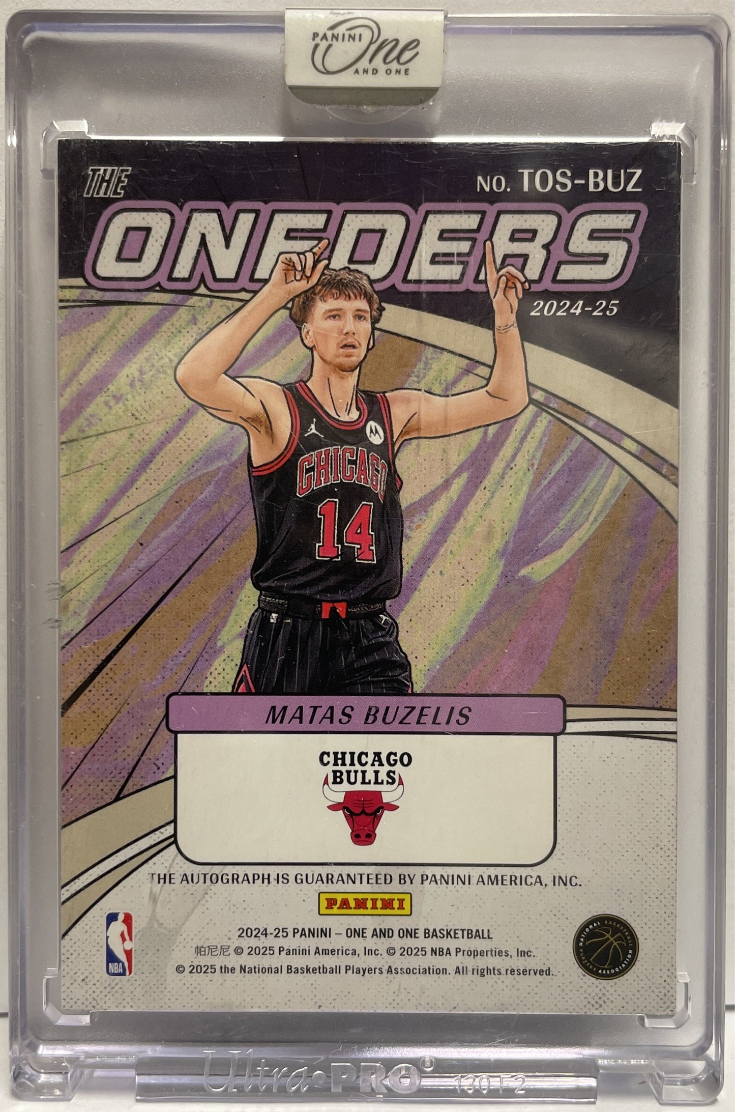 Matas Buzelis 3/10 Rookie Autograph On Card Panini One And One NBA Basketball 2024/25