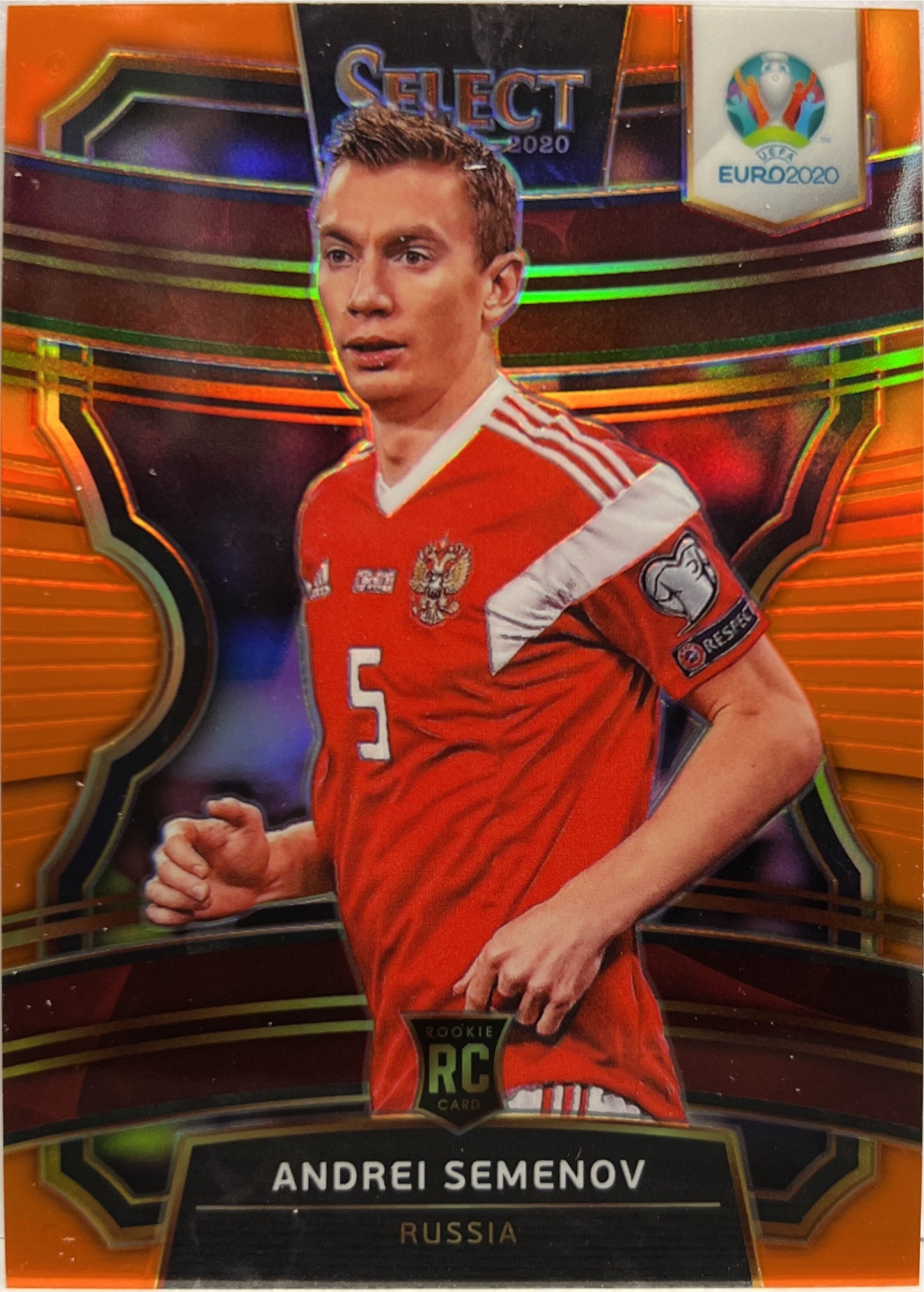 Andrei Semenov 1/125 Rookie Terrace Orange Prizm Select Uefa Euro 2020
