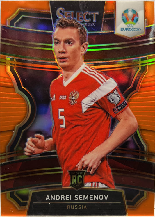 Andrei Semenov 1/125 Rookie Terrace Orange Prizm Select Uefa Euro 2020