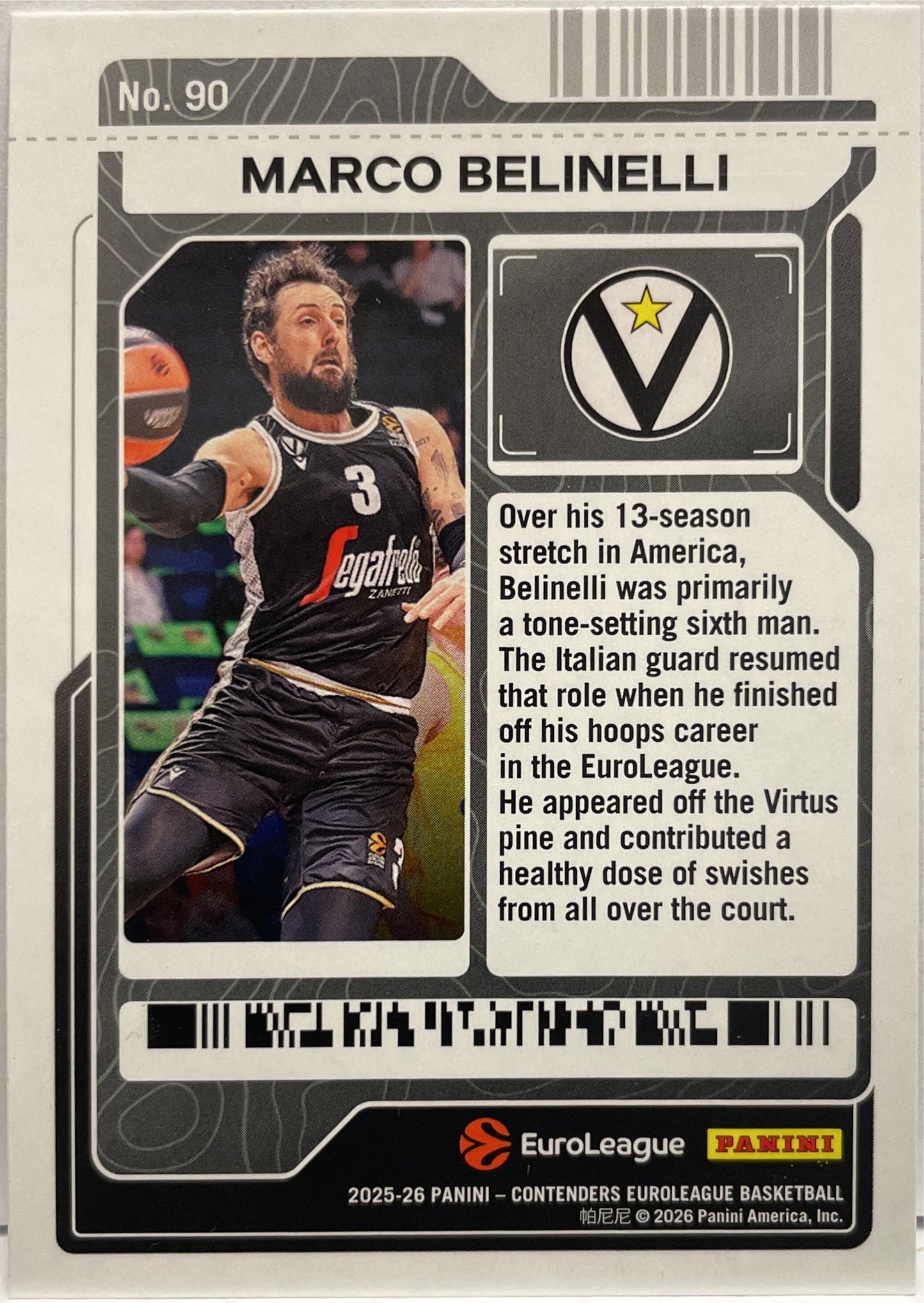 Marco Belinelli Season Ticket Panini Contenders Basketball Euroleague 2025/26