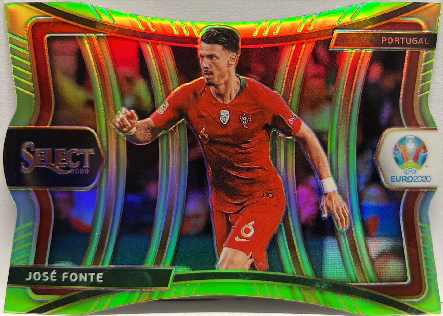 Jose Fonte 101/149 Mezzanine Neon Green Die Cut Prizm Select Uefa Euro 2020