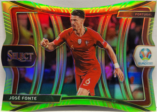 Jose Fonte 101/149 Mezzanine Neon Green Die Cut Prizm Select Uefa Euro 2020