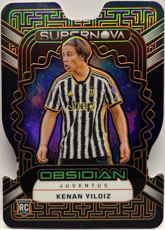 Kenan Yildiz 76/99 Rookie Supernova Orange Electric Etch Obsidian 2023/24