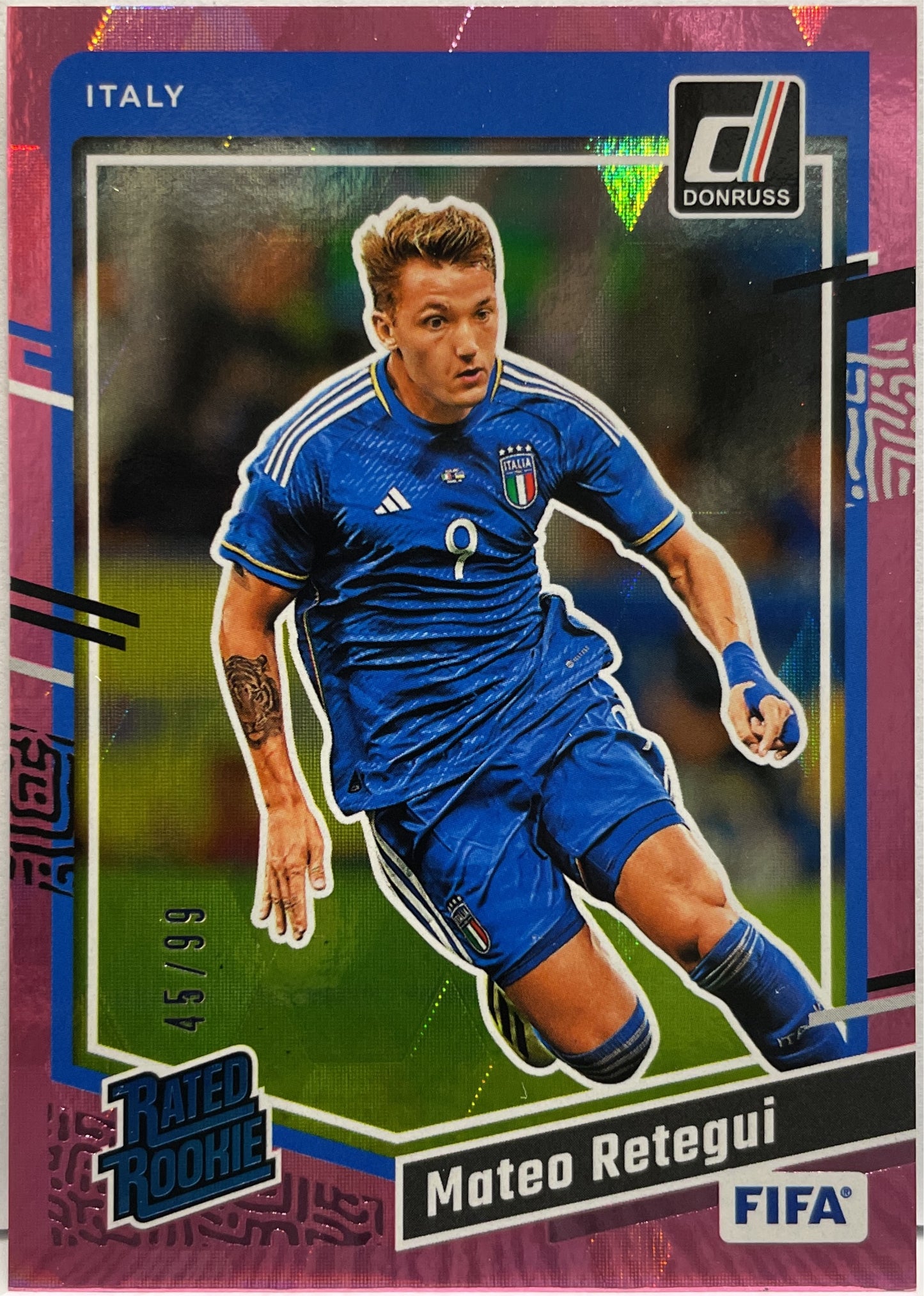 Mateo Retegui 45/99 Rated Rookie Pink Cubic Panini Donruss FIfa 2023/24