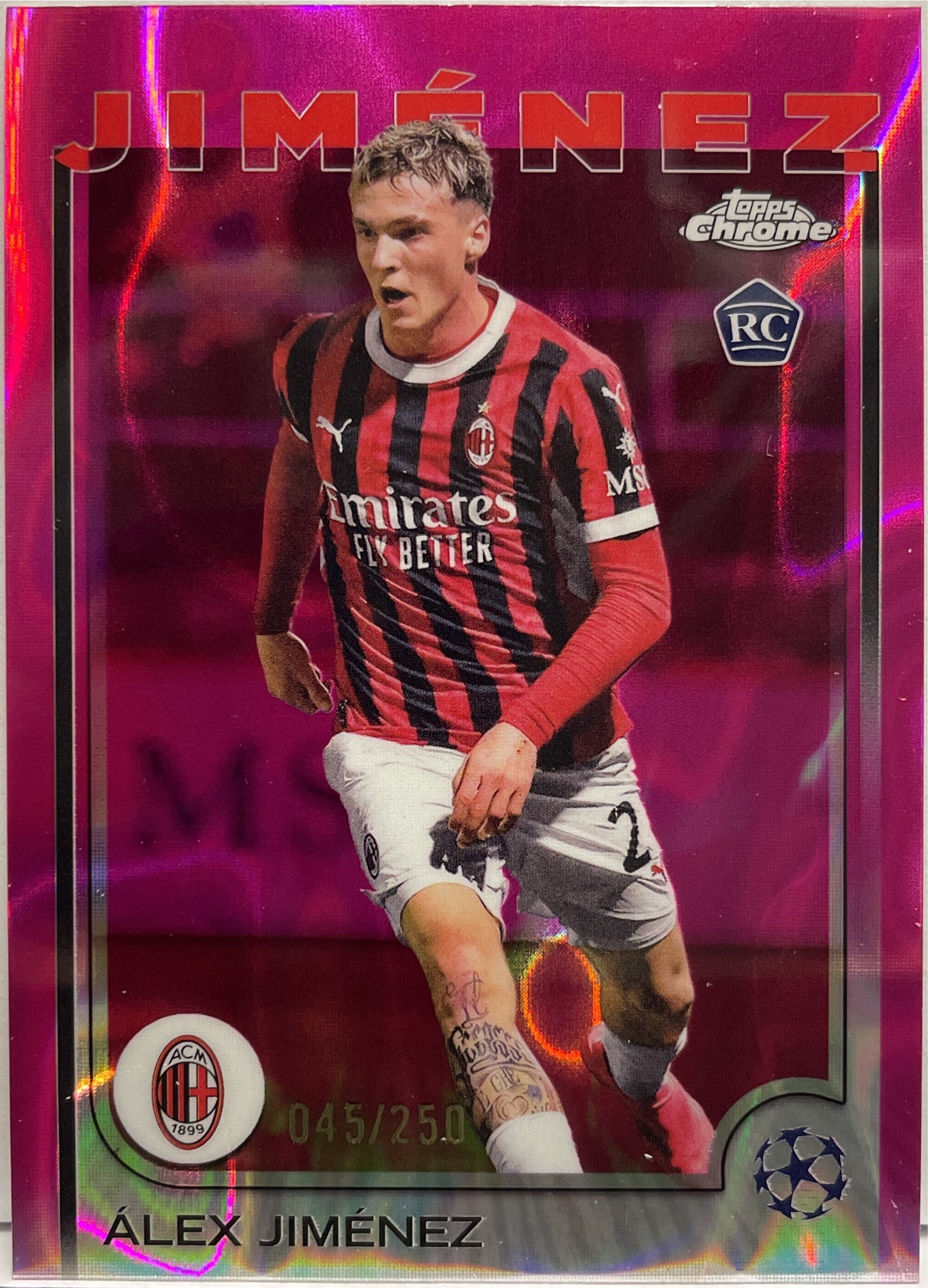 Alex Jimenez 45/250 Rookie Pink Lava Topps Chrome UCC 2024/25