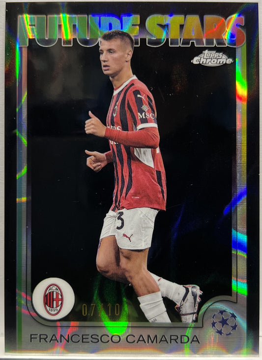 Francesco Camarda 7/10 Future Stars Black Lava Topps Chrome UCC 2024/25