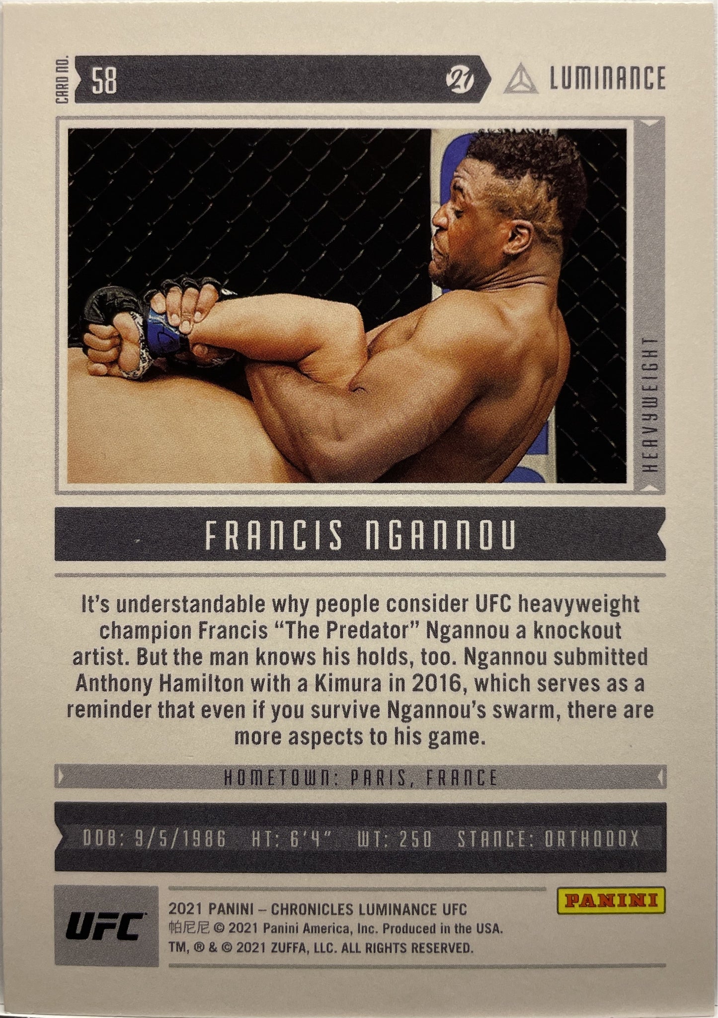 Mancolista-Luminance-Panini Chronicles UFC 2021