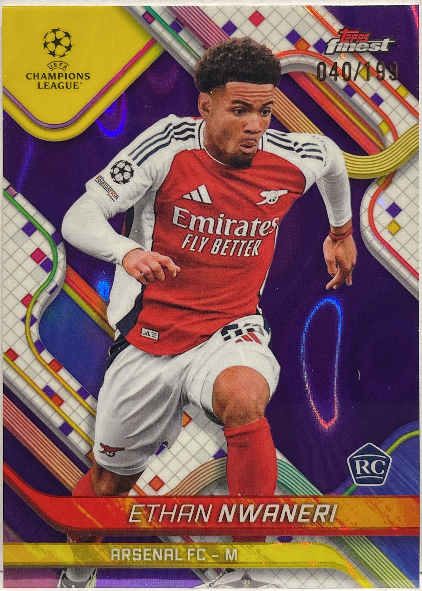 Ethan Nwaneri 40/199 Rookie Purple Lava Topps Finest UCC 2024/25