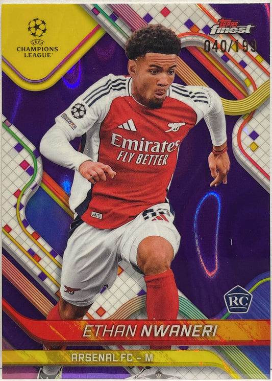 Ethan Nwaneri 40/199 Rookie Purple Lava Topps Finest UCC 2024/25
