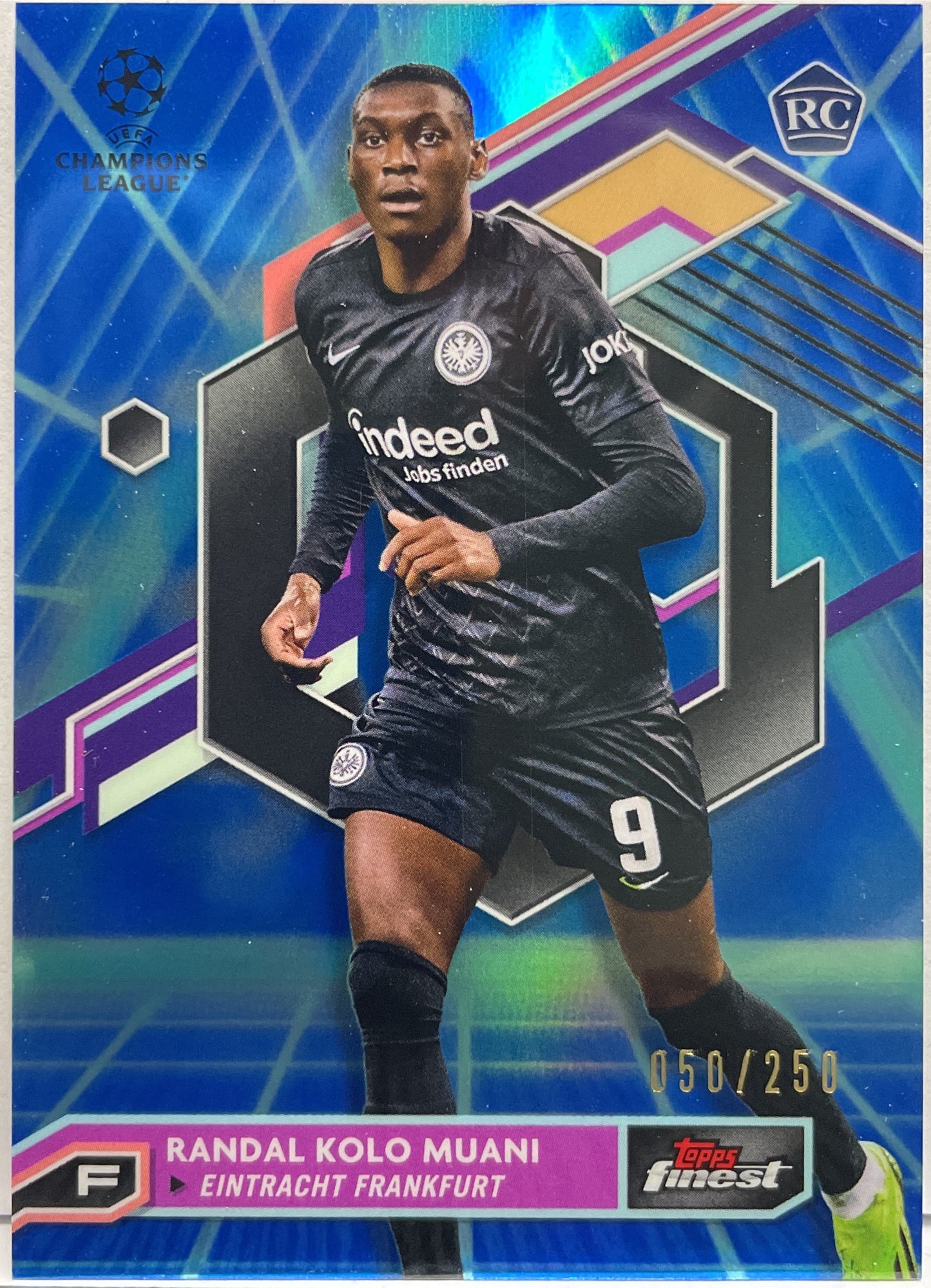 Randal Kolo Muani 50/250 Rookie Blue Topps Finest UCC 2022/23