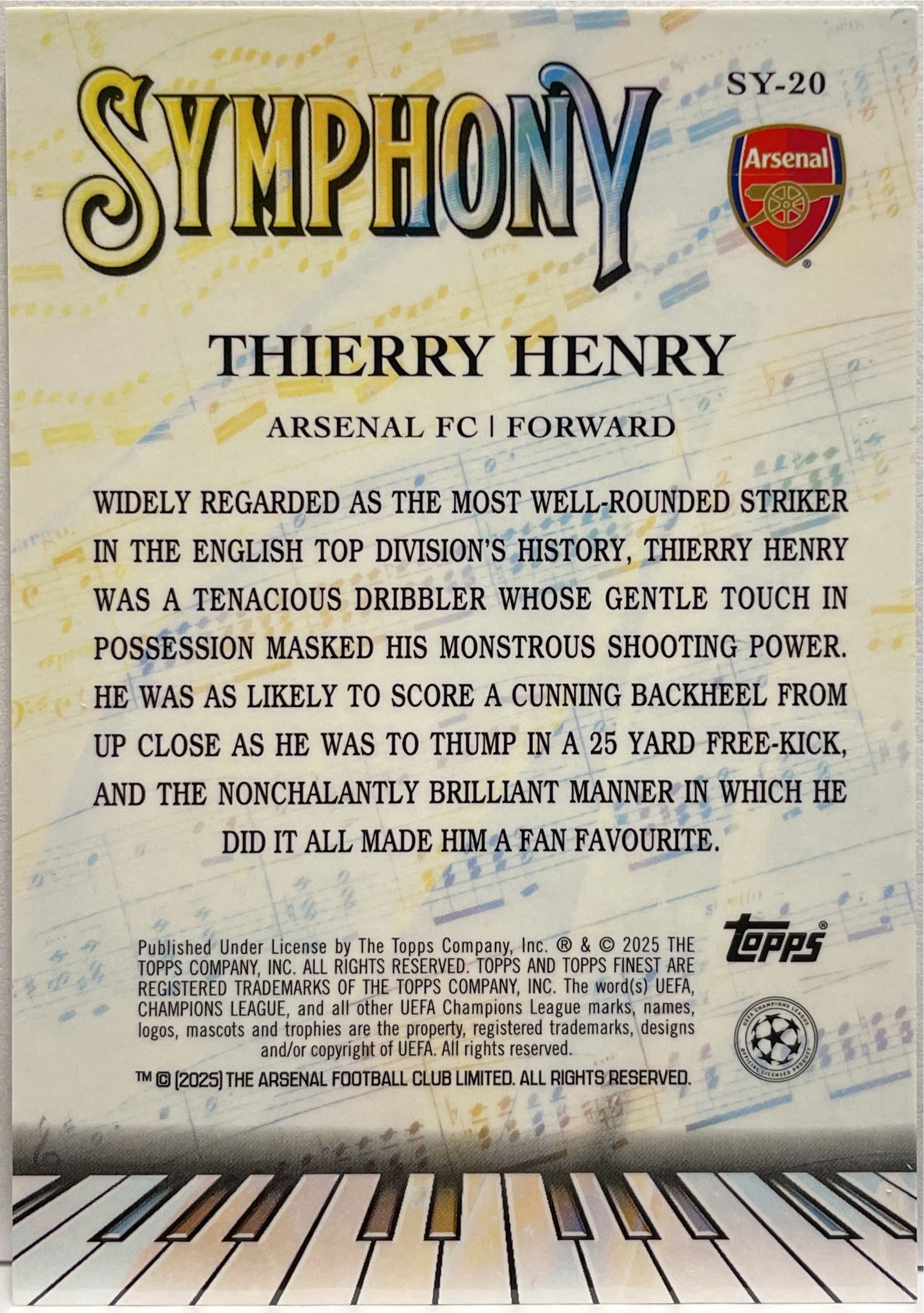 Thierry Henry 45/299 Symphony Purple Topps Finest UCC 2024/25