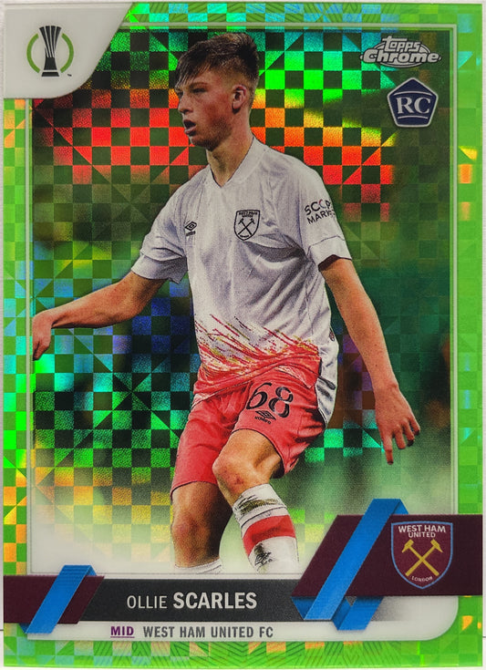 Ollie Scarles 351/399 Rookie Neon Green X-Fractor Topps Chrome UCC 2022/23