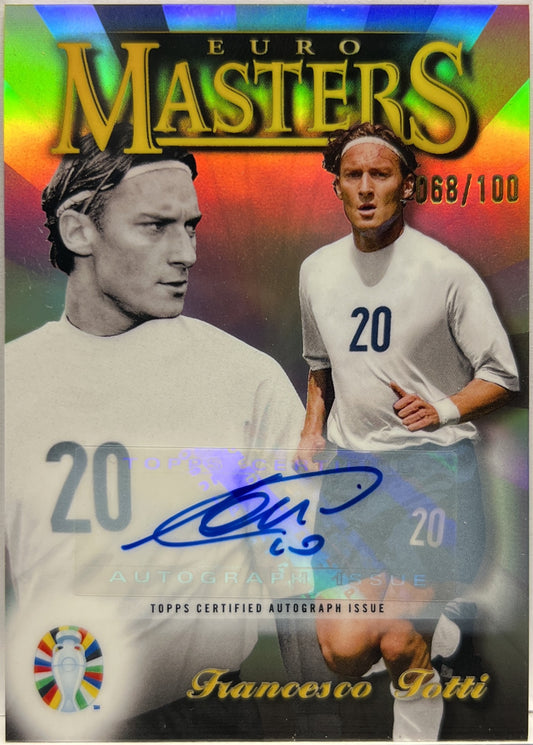Francesco Totti 58/100 Autograph Euro Masters Topps Finest Road To Uefa Euro 2024