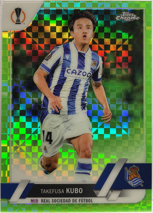 Takefusa Kubo 294/399 Neon Green X-Fractor Topps Chrome UCC 2022/23